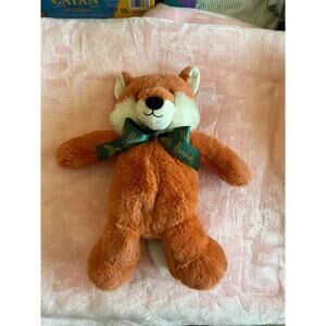 Harrods Woodland Fox Plush Soft Toy Luxury Teddy Bear London Green Bow